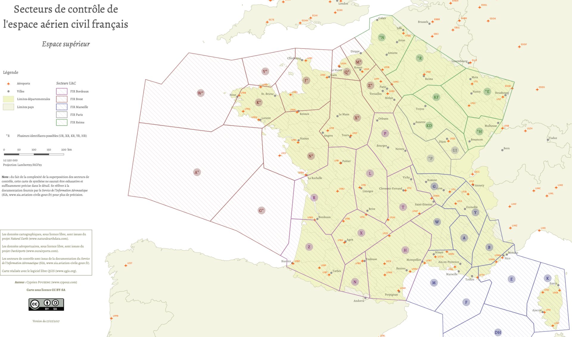 Examples of areas controlled by a pair of ATCOs